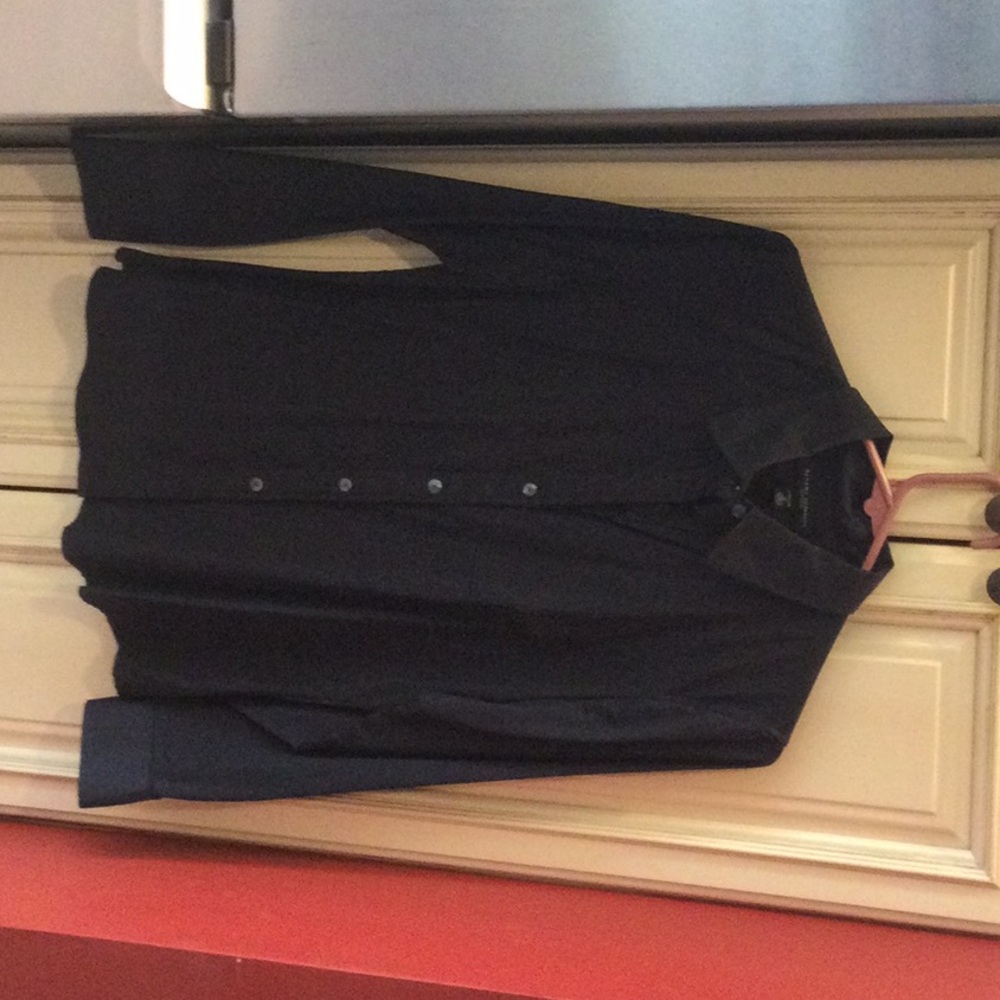Banana Republic Black Button-Up Shirt. Fitted Stretch M Ladies